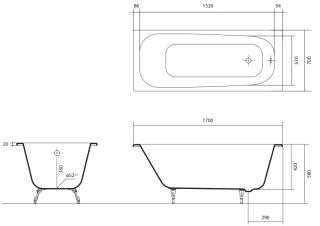 Чугунная ванна Aquatek Сигма AQ8870F-00 170x70см белый
